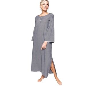 Tuckernuck Petite Plume Black White Houndstooth Flannel Nightgown NWT‎ $118